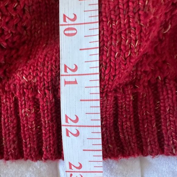 Vintage EASY SPIRIT Sweater Womens Large Red Chunky Knit Cardigan Retro 90s - Picture 9 of 11